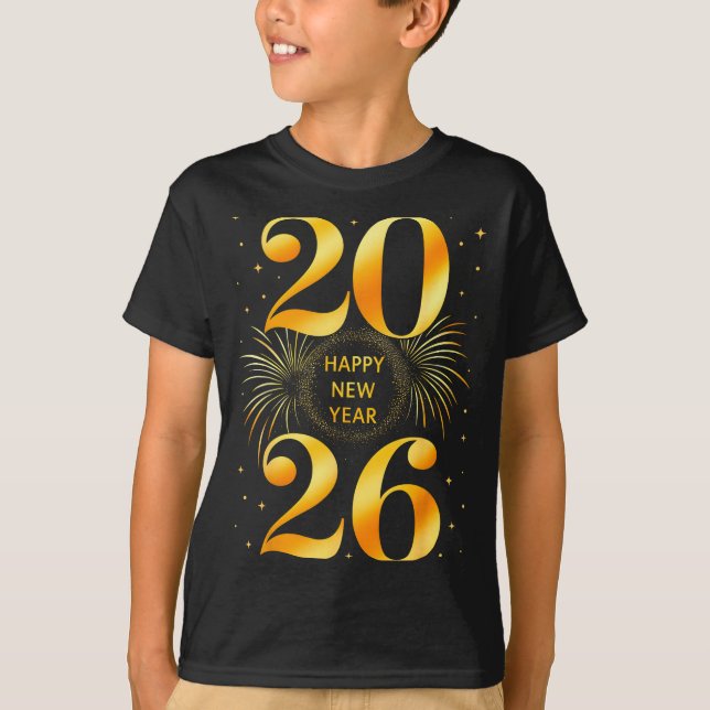 Happy New Year 2026 New Year's Eve Party Countdown T-Shirt (Front)