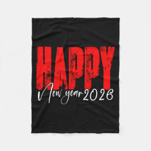Happy New Year 2026 New Years Eve Party Fireworks  Fleece Blanket