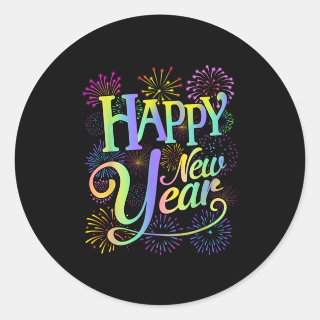 Happy New Year 2026 New Year's Eve Party Matching  Classic Round Sticker (Front)