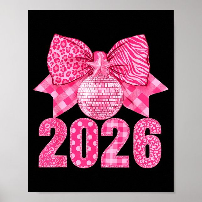 Happy New Year 2026 Nk Bow Patchwork Leopard Zebra Poster (Front)