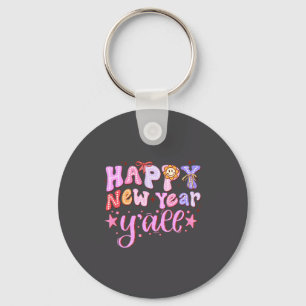 Happy New Year 2026 Party Countdown New Years Y'al Keychain