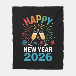 Happy New Year 2026 Party Funny New Years Eve 2026 Fleece Blanket