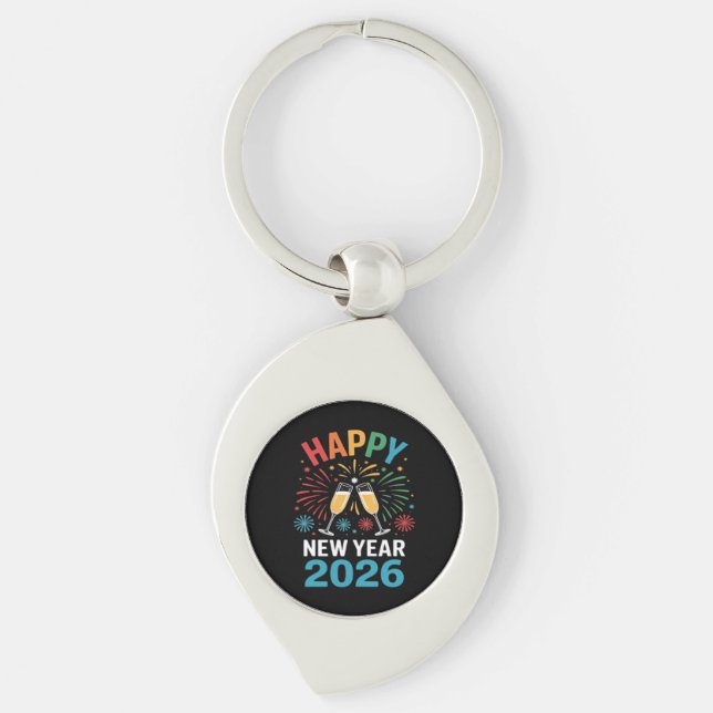 Happy New Year 2026 Party Funny New Years Eve 2026 Keychain (Front)