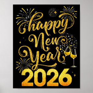 Happy New Year 2026 Party New Years Eve Holiday Poster