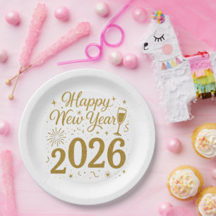 Happy New Year 2026 Party Plates – Festive Tablewa