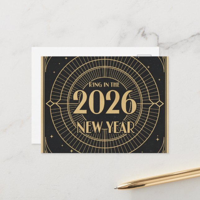 HAPPY NEW YEAR 2026  POSTCARD (Front/Back In Situ)