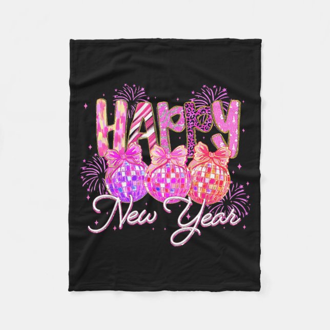 Happy New Year 2026 Preppy New Years Nk Coquette B Fleece Blanket (Front)