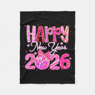 Happy New Year 2026 Preppy New Years Nk Coquette B Fleece Blanket
