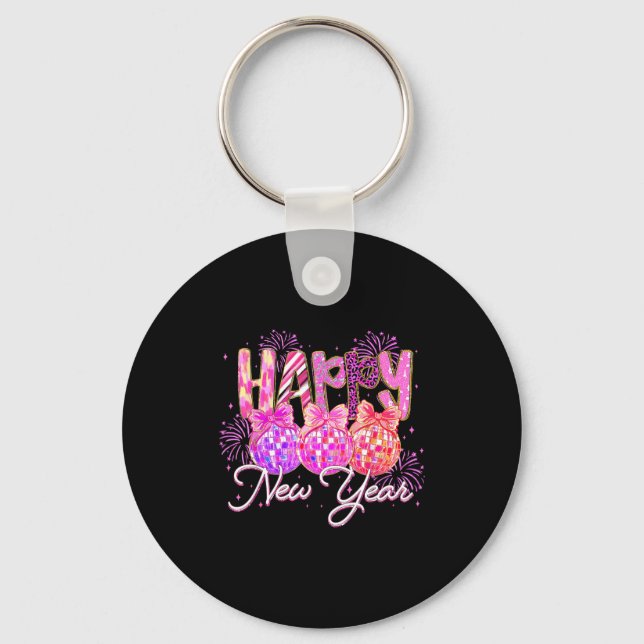 Happy New Year 2026 Preppy New Years Nk Coquette B Keychain (Front)
