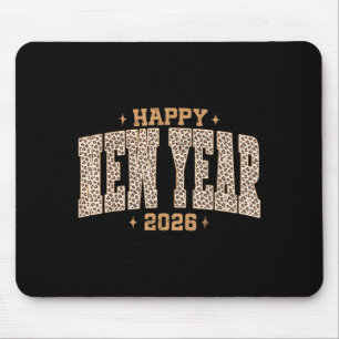 Happy New Year 2026 Retro Leopard New Years Eve Pa Mouse Pad