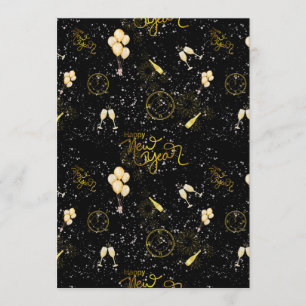 Happy New Year 2026 Seamless Pattern Invitation