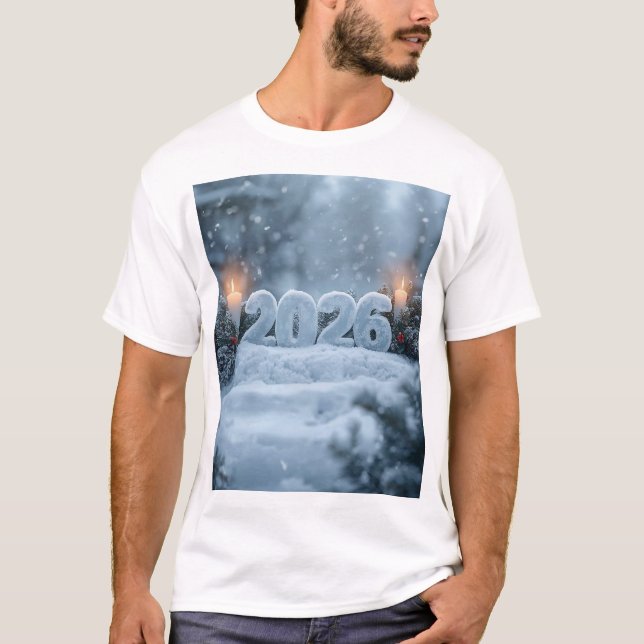 happy new year 2026 snowy calm t-shirt (Front)