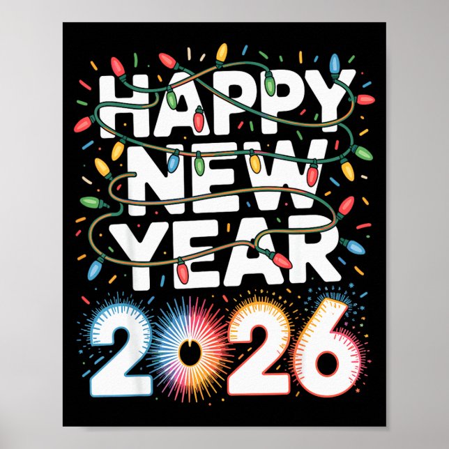 Happy New Year 2026 Sparkle Shirt For Women  Poster (Front)