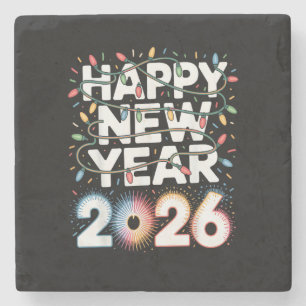 Happy New Year 2026 Sparkle Shirt for Women Stone Coaster