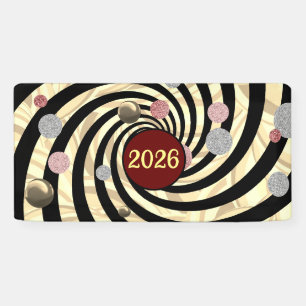 Happy New Year 2026, spirals and bubbles  Banner