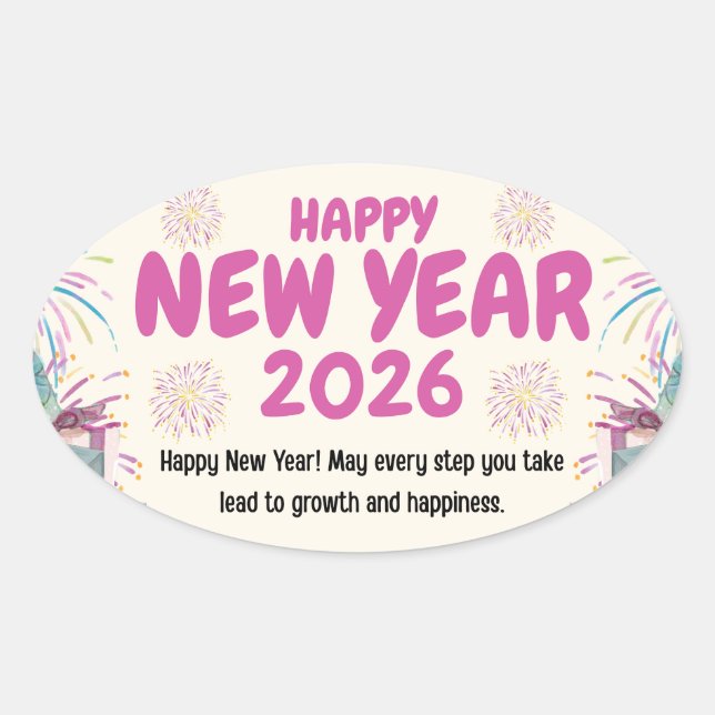 Happy New Year 2026 Sticker (Devant)