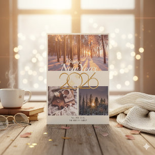Happy New Year 2026 Winter Photo Card