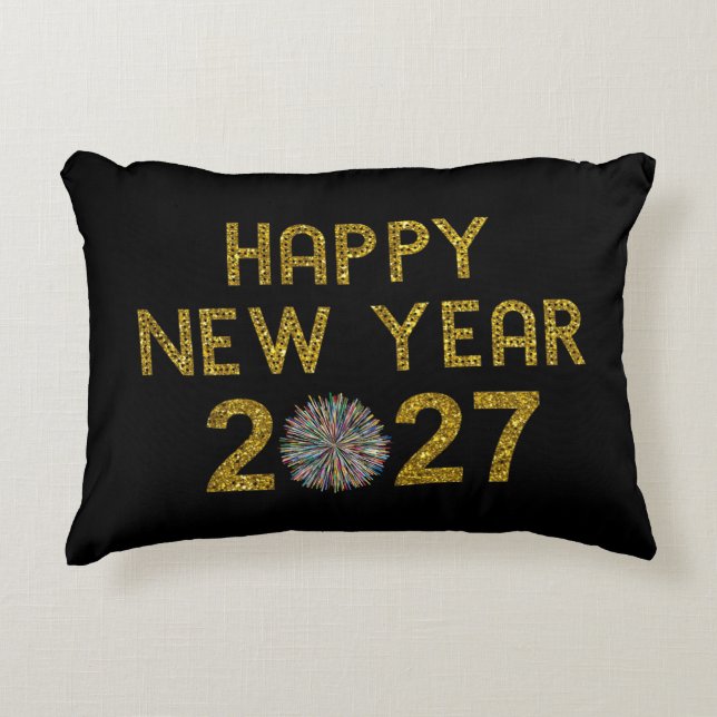 Happy New Year 2027 Accent Pillow (Front)