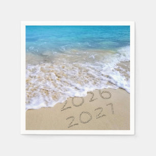 Happy New Year 2027 Ocean Beach  Napkin
