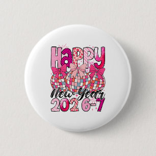 Happy New Year 202-67 Meme Cute Coquette Nk Bow Di 2 Inch Round Button