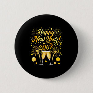 Happy New Year 2067 Funny 67 Six Seven Meme New Ye 2 Inch Round Button