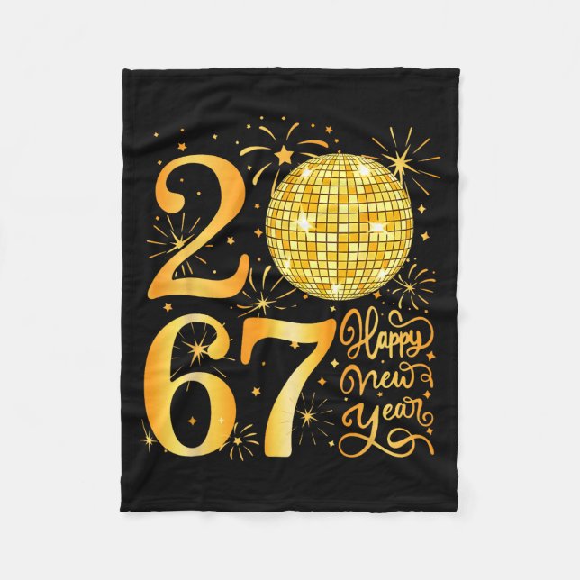 Happy New Year 2067 Funny 67 Six Seven Meme New Ye Fleece Blanket (Front)
