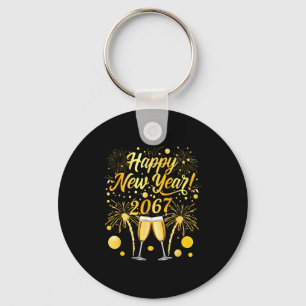 Happy New Year 2067 Funny 67 Six Seven Meme New Ye Keychain