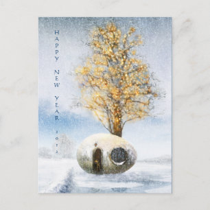 Happy New Year 20xx Funny Egg House Holiday Postcard