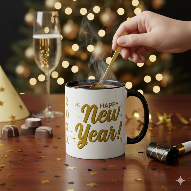 Happy New Year 20XX Large 11 oz Combo Mug (Happy New Year 20XX Large 11 oz Combo Mug)