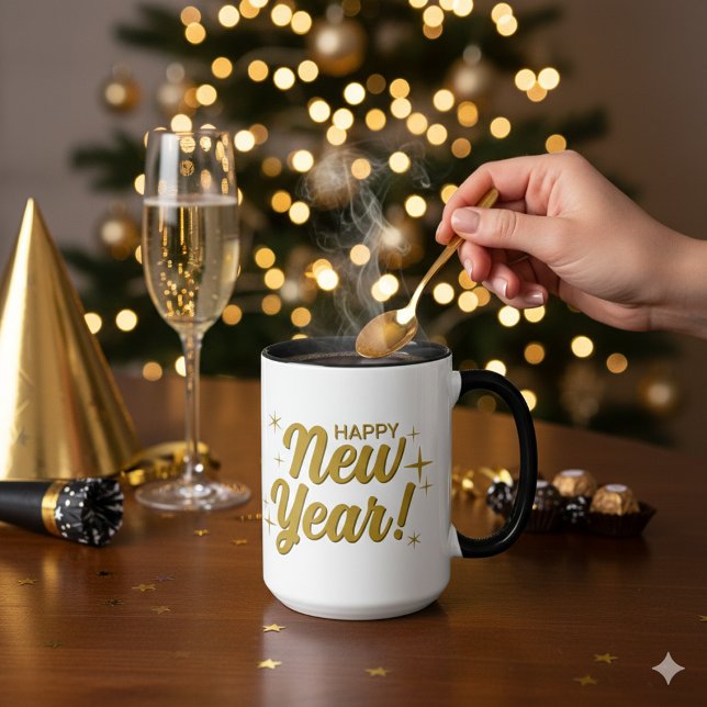 Happy New Year 20XX Large 15 oz Combo Mug (Happy New Year 20XX Large 15 oz Combo Mug)
