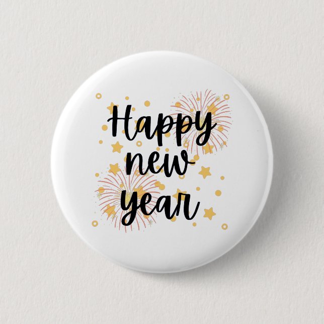 Happy New Year 2 Inch Round Button (Front)