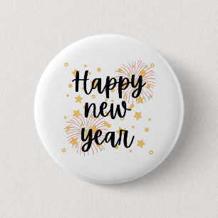 Happy New Year 2 Inch Round Button