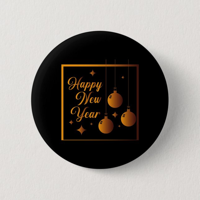 Happy New Year 2 Inch Round Button (Front)