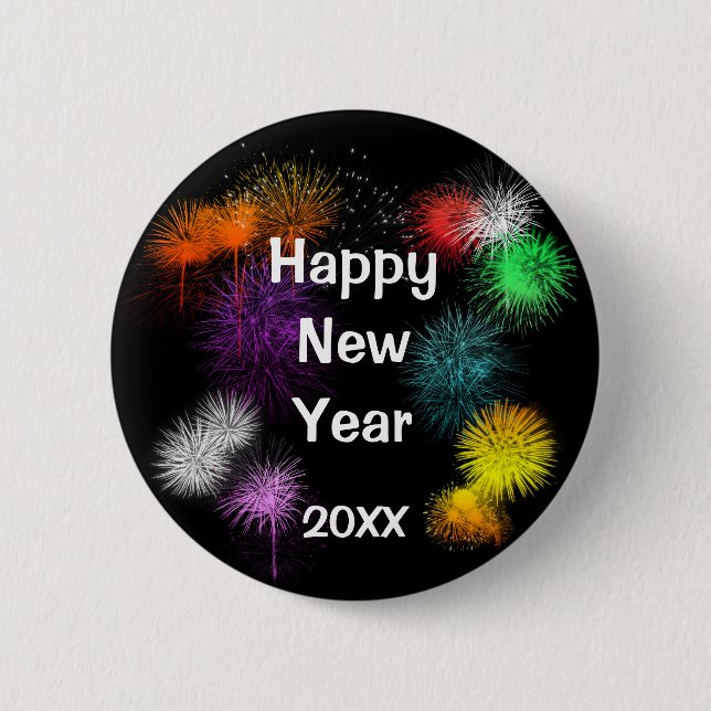 Happy New Year 2 Inch Round Button (Front)