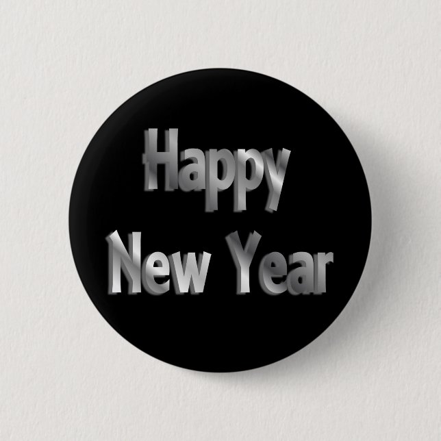 happy new year 2 inch round button (Front)