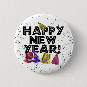 HAPPY NEW YEAR! 2 INCH ROUND BUTTON