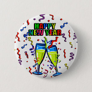 Happy New Year 2 Inch Round Button