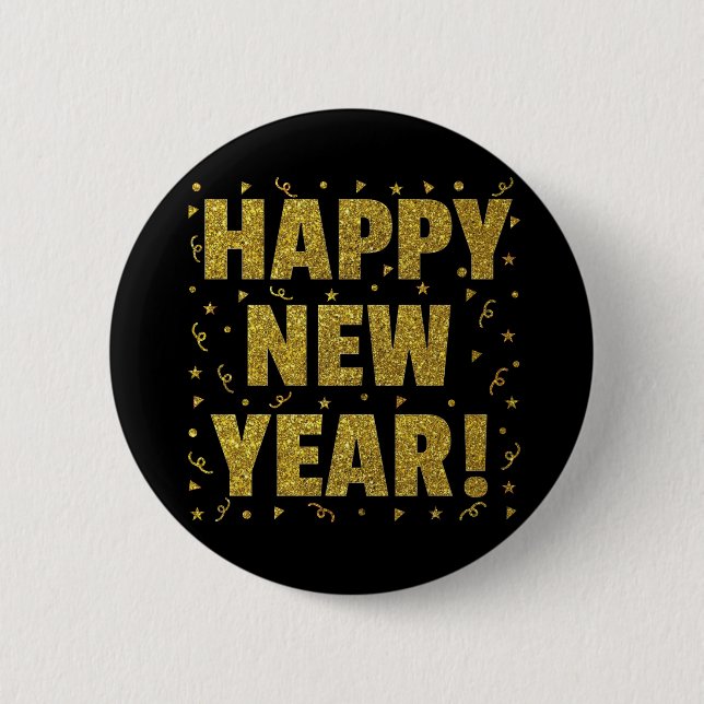 Happy New Year 2 Inch Round Button (Front)