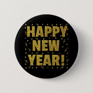 Happy New Year 2 Inch Round Button