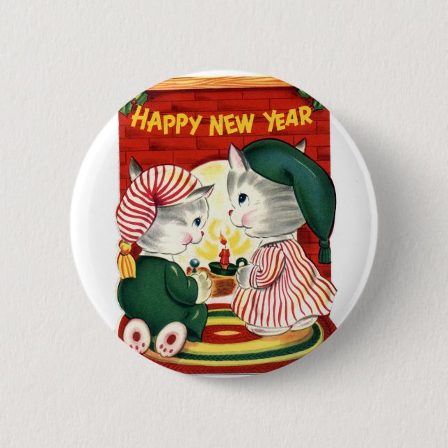 Happy New Year 2 Inch Round Button (Front)