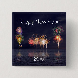 Happy New Year 2 Inch Square Button