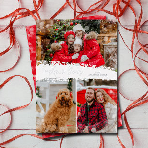 Happy New Year 3 Photo Foil Holiday Card