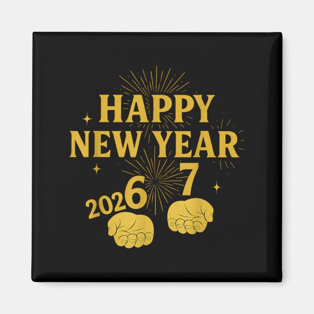 Happy New Year 67 Meme – Funny 2026 Celebration Pa Magnet (Front)