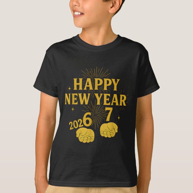 Happy New Year 67 Meme – Funny 2026 Celebration Pa T-Shirt (Front)