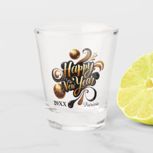 Happy New Year add date year drinking party  Shot Glass