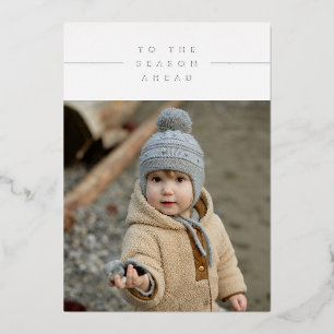 HAPPY NEW YEAR Add Your Family Photo Foil Holiday Card