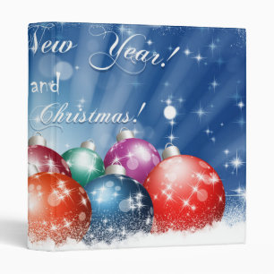 Happy New Year and Merry Christmas baubles Binder