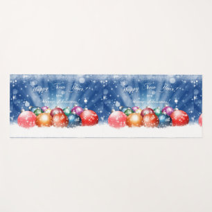 Happy New Year and Merry Christmas baubles Yoga Mat