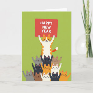 Happy New Year Animal Stack Card