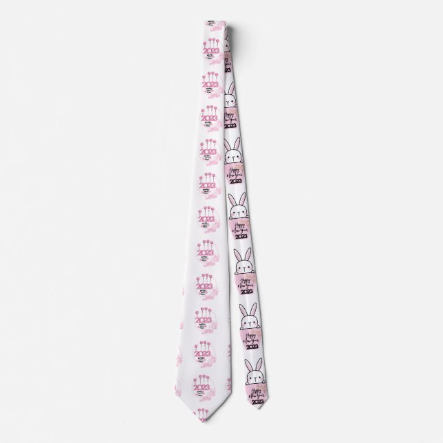 Happy New Year Artwork neck tie (Front)